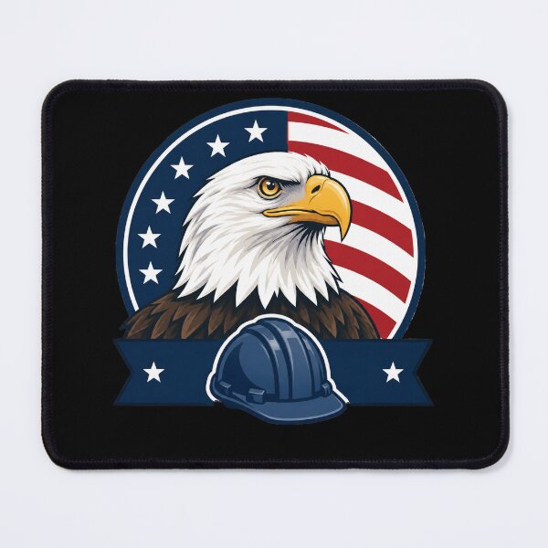 Item preview, American Labor Day - A patriotic American worker design - The bald eagle designed and sold by Ach&Koor.