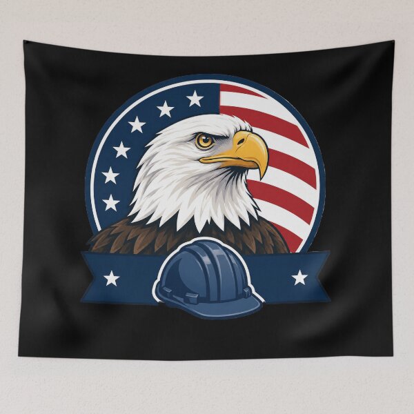 Item preview, American Labor Day - A patriotic American worker design - The bald eagle designed and sold by Ach&Koor.