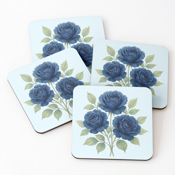 Item preview, Navy Blue Rose Bouquet Floral Illustration designed and sold by SweetLilith.