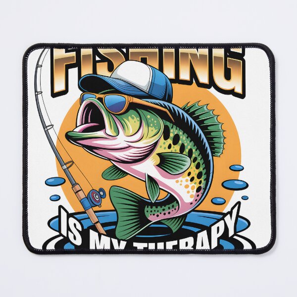 Item preview, Fishing Is My Therapy Bass Fish designed and sold by suechtmpoa.