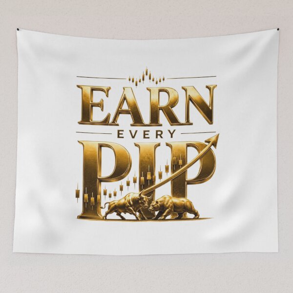 Item preview, Earn Every Pip Forex Trading Motivation Design designed and sold by PipForgeStudio .
