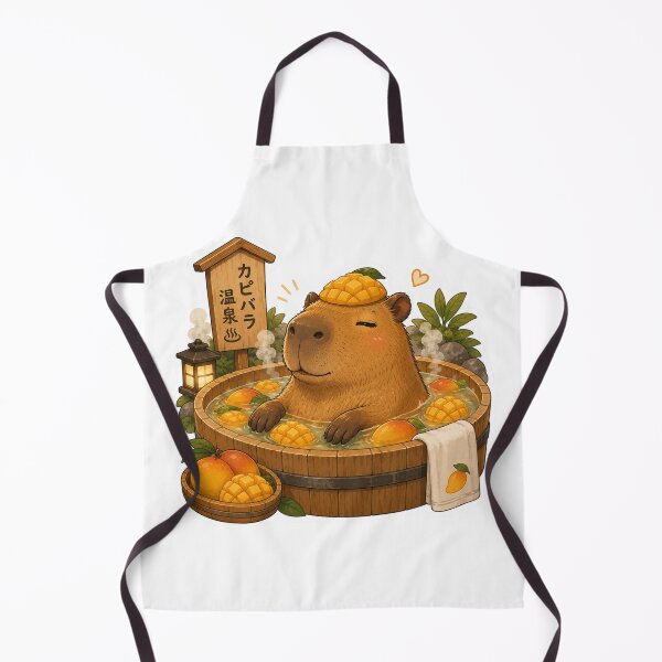 Item preview, Capybara Onsen – Mango Bath Illustration designed and sold by SMARTKIT DESIGNAGENCY.