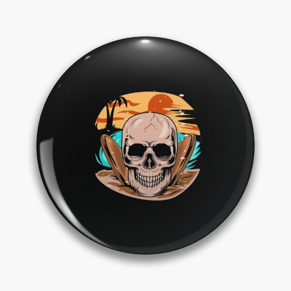Item preview, Surf Skull Beach Sunset Summer Ocean designed and sold by Gbriel3.