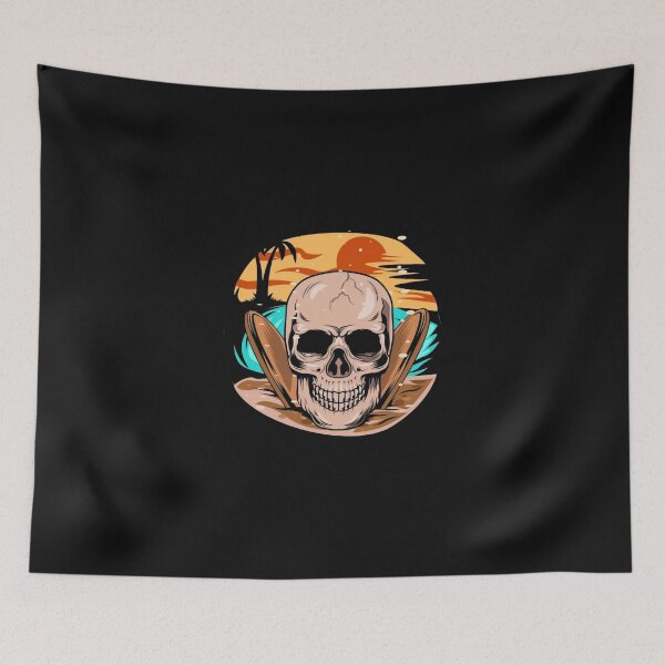 Item preview, Surf Skull Beach Sunset Summer Ocean designed and sold by Gbriel3.