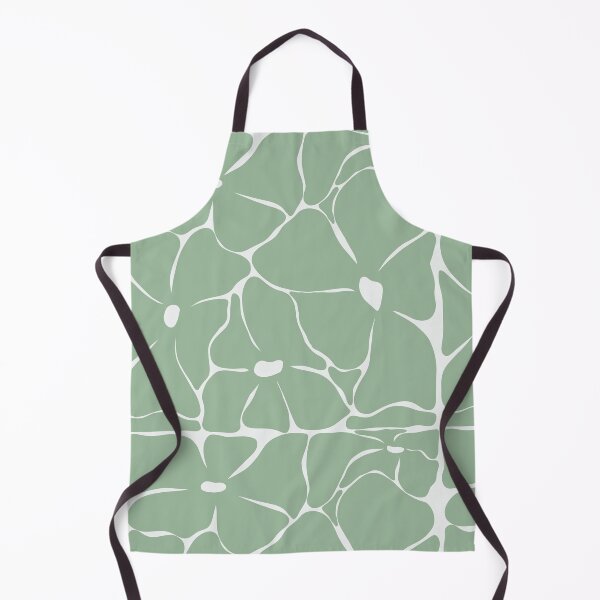 Item preview, Retro Sage Green Groovy Floral Seamless Pattern designed and sold by StoriesInGrain.