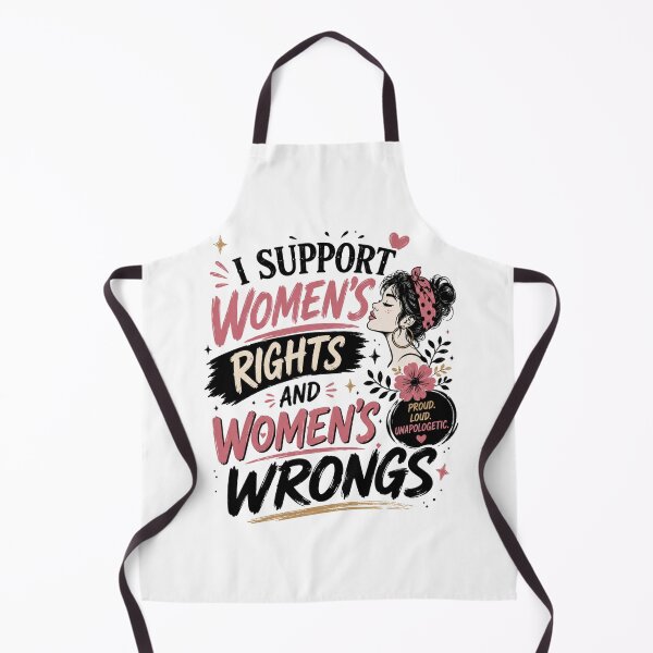 Item preview, I Support Women's Rights and Women's Wrongs Funny Feminist Statement Typography designed and sold by JustCrafted.