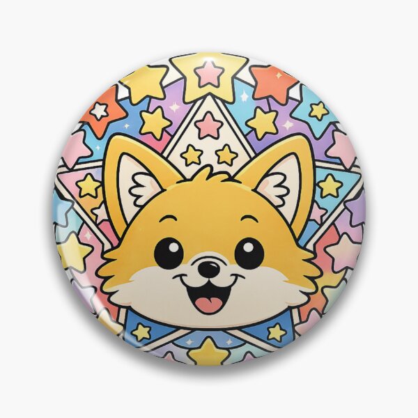Item preview, Kawaii Fox Sticker – Rainbow Star Mandala Cute Art designed and sold by SoftSproutstu.