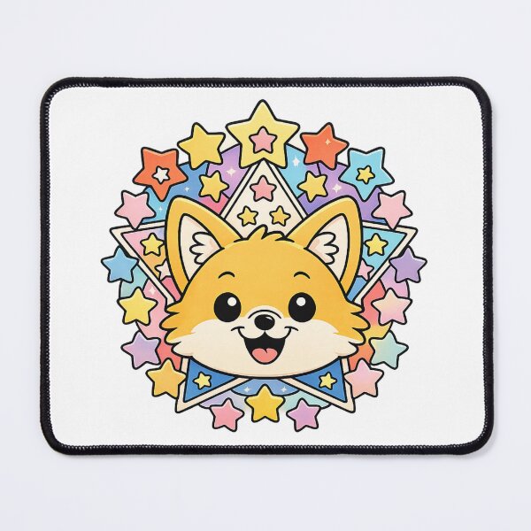 Item preview, Kawaii Fox Sticker – Rainbow Star Mandala Cute Art designed and sold by SoftSproutstu.