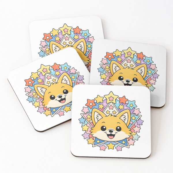Item preview, Kawaii Fox Sticker – Rainbow Star Mandala Cute Art designed and sold by SoftSproutstu.