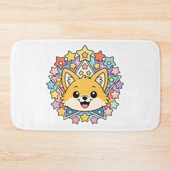 Item preview, Kawaii Fox Sticker – Rainbow Star Mandala Cute Art designed and sold by SoftSproutstu.