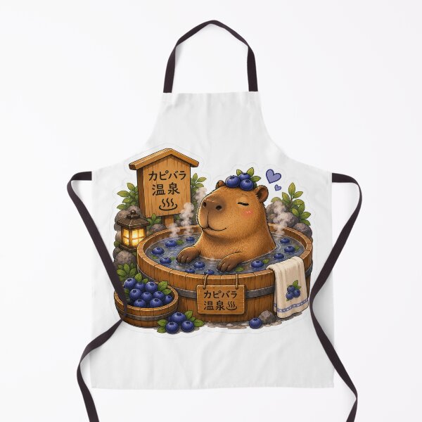 Item preview, Capybara Onsen – Blueberry Bath Illustration designed and sold by SMARTKIT DESIGNAGENCY.