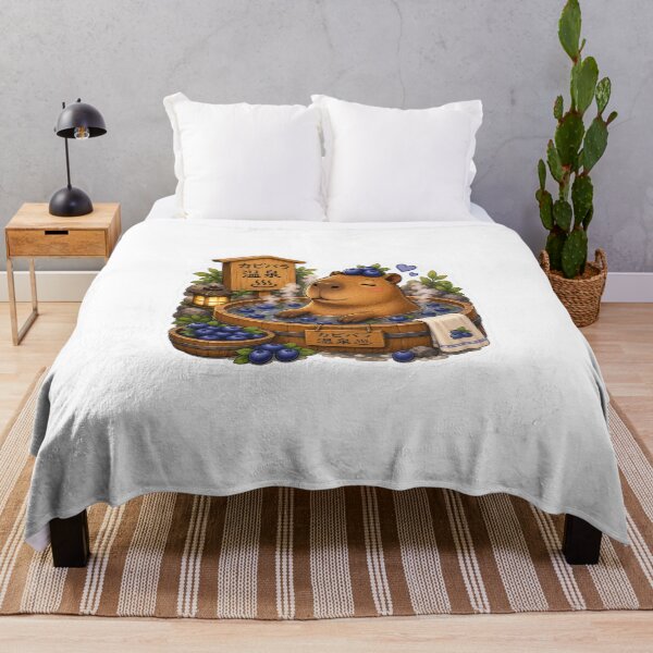 Item preview, Capybara Onsen – Blueberry Bath Illustration designed and sold by SMARTKIT DESIGNAGENCY.