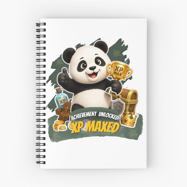 Item preview, Cute Gamer Panda XP Maxed Achievement Unlocked Gaming Sticker designed and sold by EnginerdStudio.