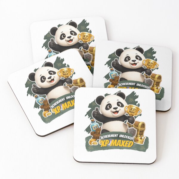 Item preview, Cute Gamer Panda XP Maxed Achievement Unlocked Gaming Sticker designed and sold by EnginerdStudio.