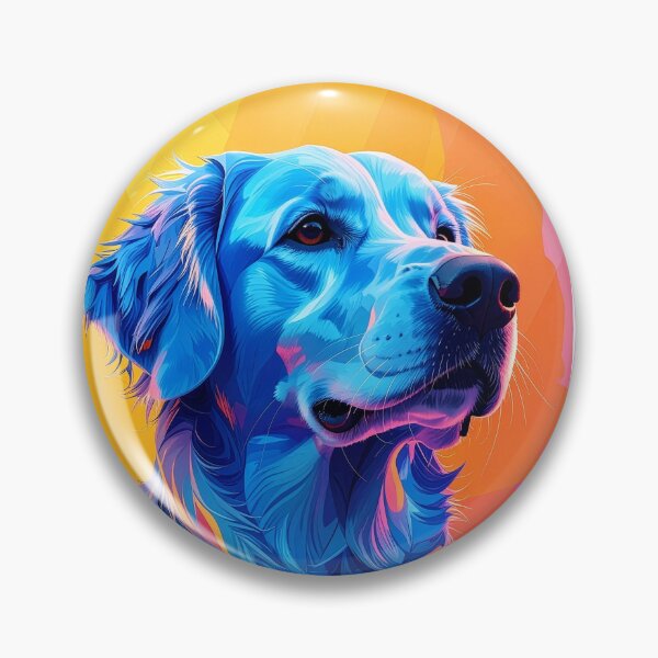 Item preview, Golden retriever portrait colorful pop art dog painting vibrant pet wall art home decor print designed and sold by icemanphotos.