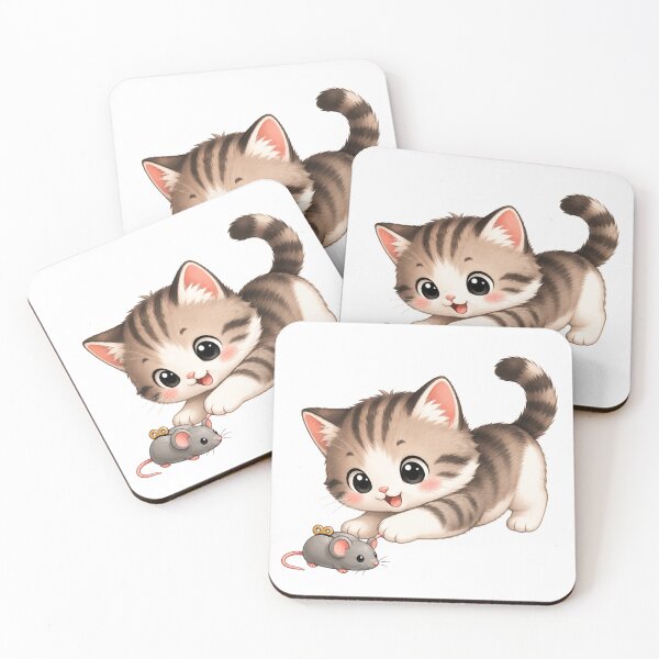 Item preview, kitten with a toy mouse designed and sold by Brejko.