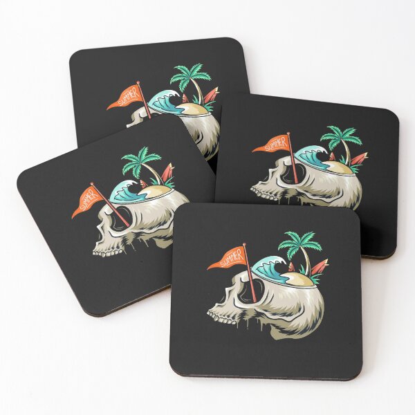 Item preview, Surf Skull Beach Sunset Summer Ocean designed and sold by Gbriel3.