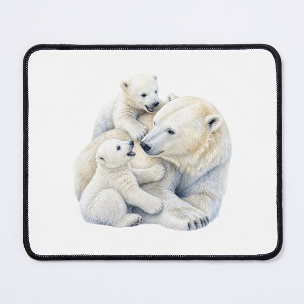 Item preview, Polar Bear Mom and Cubs Illustration - Watercolor Nursery Art designed and sold by PAPIRO SIGLO XXI.