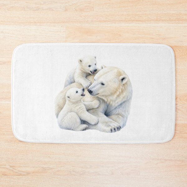 Item preview, Polar Bear Mom and Cubs Illustration - Watercolor Nursery Art designed and sold by PAPIRO SIGLO XXI.