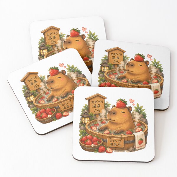 Item preview, Capybara in Strawberry Bath – Funny Onsen Meme Art designed and sold by SMARTKIT  DESIGNAGENCY.