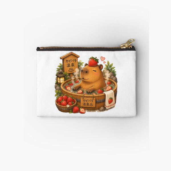 Item preview, Capybara in Strawberry Bath – Funny Onsen Meme Art designed and sold by SMARTKIT  DESIGNAGENCY.