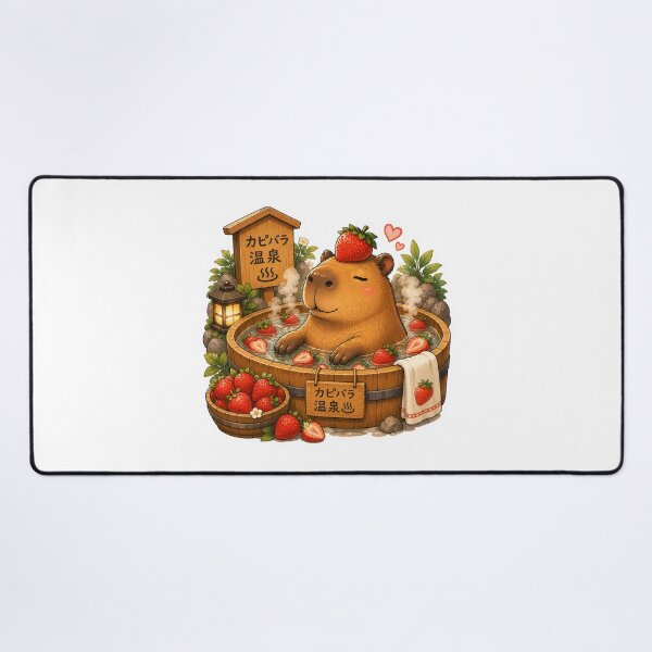 Item preview, Capybara in Strawberry Bath – Funny Onsen Meme Art designed and sold by SMARTKIT DESIGNAGENCY.
