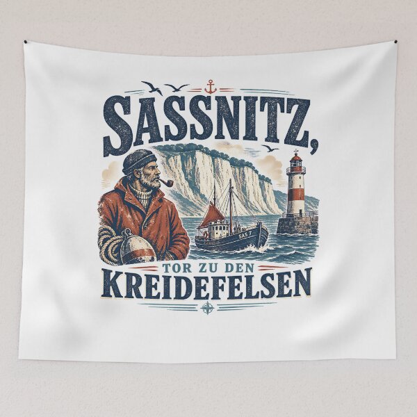 Item preview, Sassnitz Fisherman Chalk Cliffs Maritime designed and sold by HoshisWorld2018.
