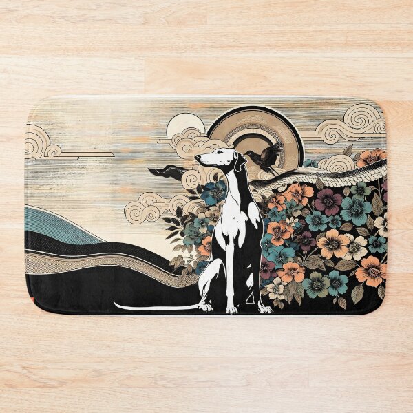 Item preview, GALOGO - Ukiyo-e Suibokuga Greyhounds - Vol. III Floral Contemporary Collection - Garden of Echoes designed and sold by GALOGO – Art for Sighthounds & Animal Welfare.