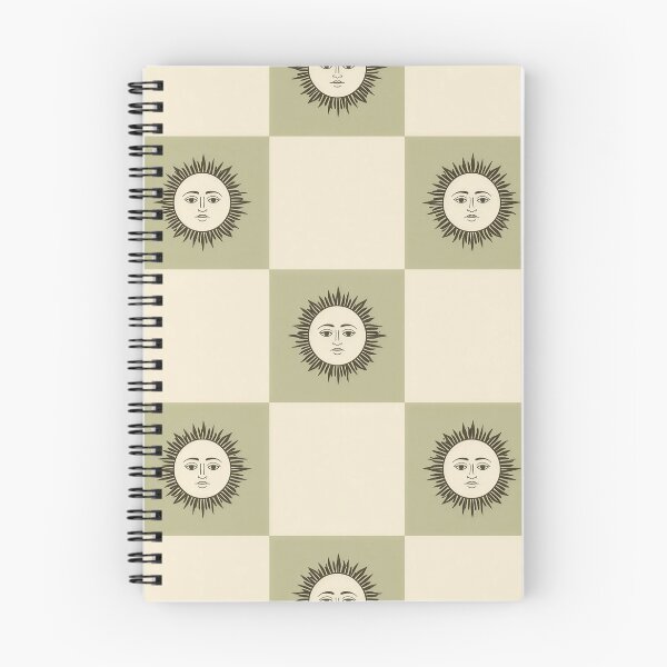 Item preview, Vintage Sun Face Checkerboard — Retro Celestial Sage Green Pattern designed and sold by Lily-and-Lyle.