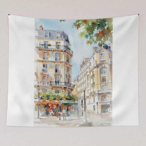 Item preview, Avenue Bosquet Paris Watercolor Painting designed and sold by caracatita75.