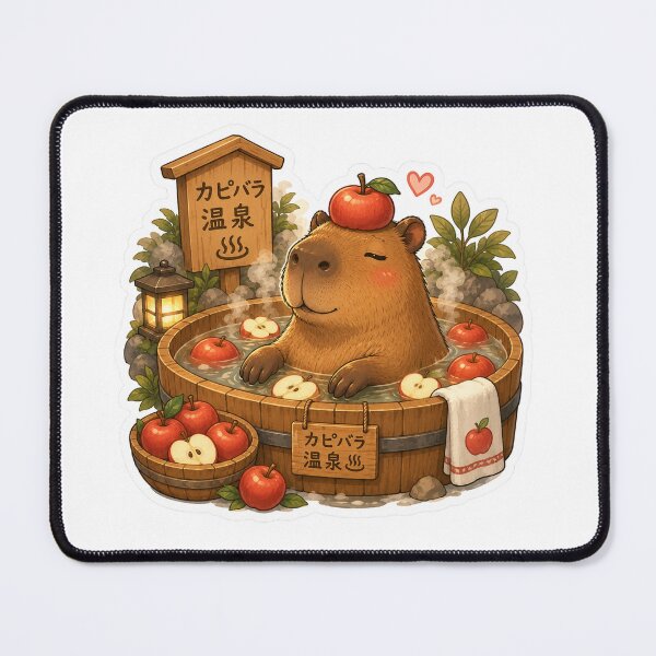 Item preview, Capybara in Apple Bath – Funny Onsen Meme Art designed and sold by SMARTKIT DESIGNAGENCY.