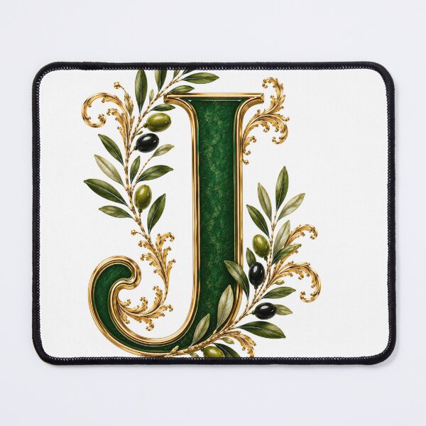 Item preview, Elegant Letter J Monogram with Olive Branches & Gold Botanical Design | Luxury Green Floral Initial designed and sold by MoodLay.