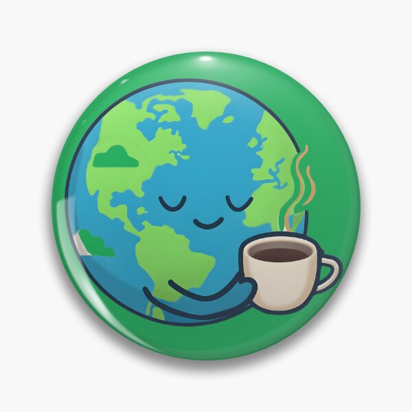 Item preview, Coffee Makes the World Smile – Cute Kawaii Earth & Coffee Design designed and sold by KAM-KAM-STORE.