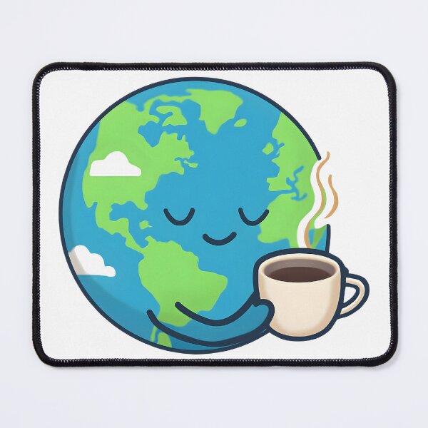 Item preview, Coffee Makes the World Smile – Cute Kawaii Earth & Coffee Design designed and sold by KAM-KAM-STORE.