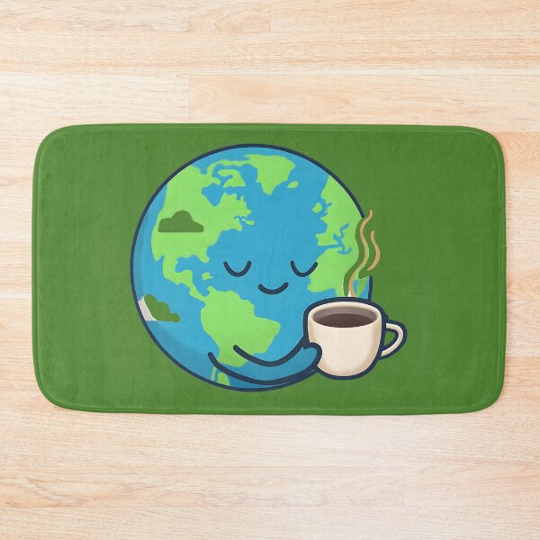 Item preview, Coffee Makes the World Smile – Cute Kawaii Earth & Coffee Design designed and sold by KAM-KAM-STORE.