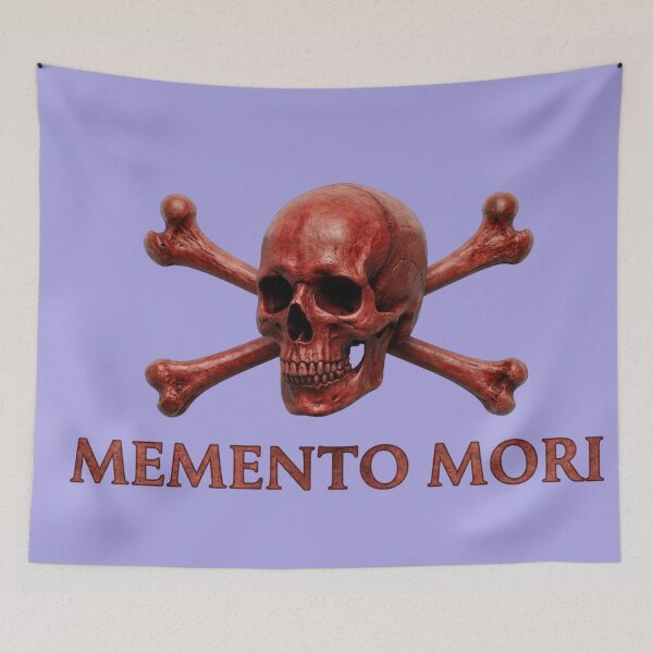 Item preview, Memento Mori - Red Skull & Crossbones designed and sold by 63Hotpeppers.