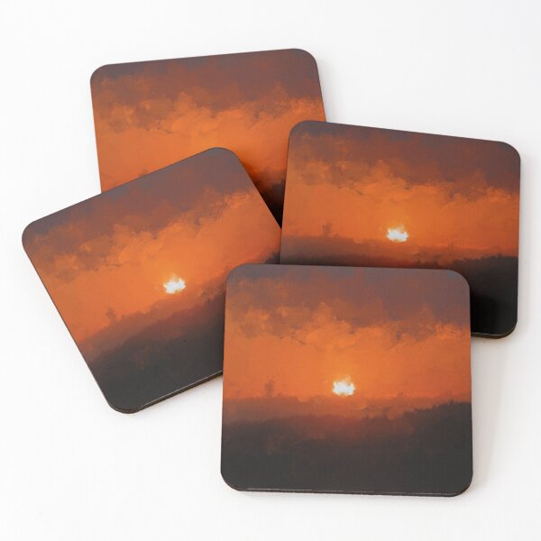 Item preview, Fiery Sunset Over Forest Oil Painting designed and sold by Dehiles.