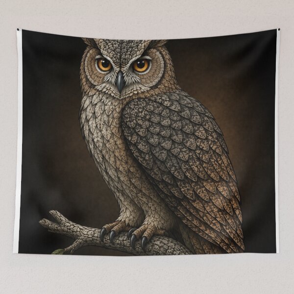 Item preview, Mystic Owl – Intricate Woodland Guardian Art designed and sold by Karszul.