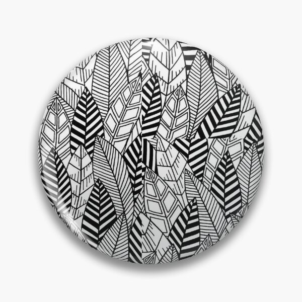 Item preview, Black and White Geometric Leaf Pattern designed and sold by GTeoArt.
