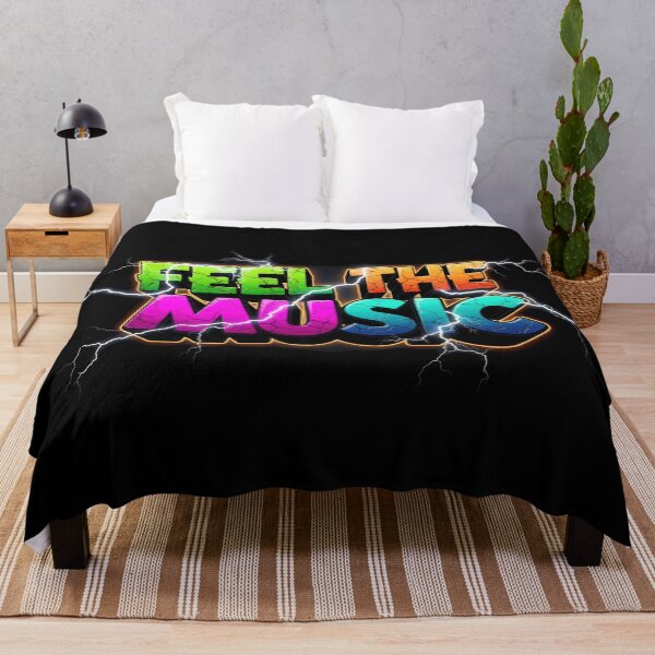 Item preview, Feel The Music Neon Graffiti Electric Rave Typography designed and sold by DigitalArtx-com.