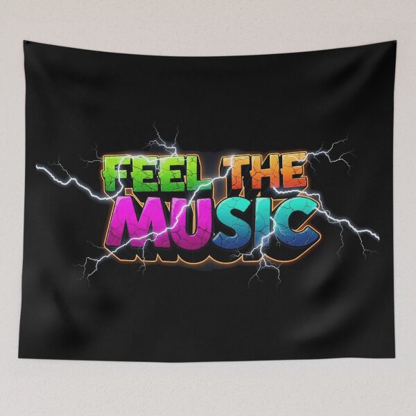 Item preview, Feel The Music Neon Graffiti Electric Rave Typography designed and sold by DigitalArtx-com.