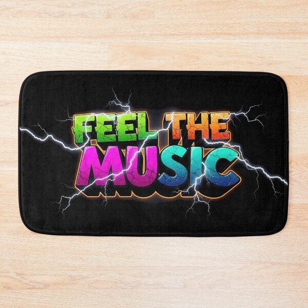 Item preview, Feel The Music Neon Graffiti Electric Rave Typography designed and sold by DigitalArtx-com.
