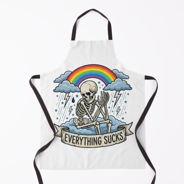 Item preview, Everything Sucks Crying Skeleton Rainbow Meme designed and sold by raedattia.