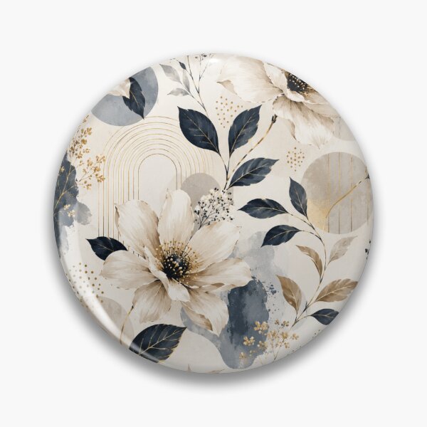 Item preview, Botanical Elegance – Navy and Gold Flower Art designed and sold by SMARTKIT  DESIGNAGENCY.