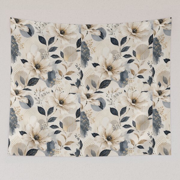 Item preview, Botanical Elegance – Navy and Gold Flower Art designed and sold by SMARTKIT  DESIGNAGENCY.