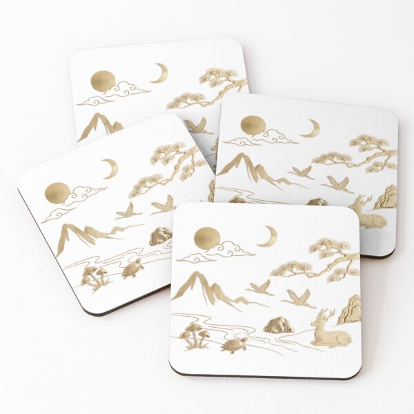 Item preview, Sipjangsaeng Korean Wall Art - Modern Minimalist Longevity Symbols Design designed and sold by K-Tradition.