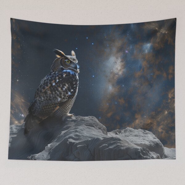 Item preview, Owl Beneath Cosmic Clouds designed and sold by QuantumDrift.