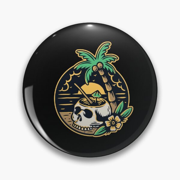 Item preview, Tropical Skull Coconut Drink Summer Beach Vibes designed and sold by Gbriel3.