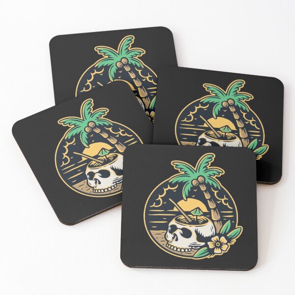 Item preview, Tropical Skull Coconut Drink Summer Beach Vibes designed and sold by Gbriel3.