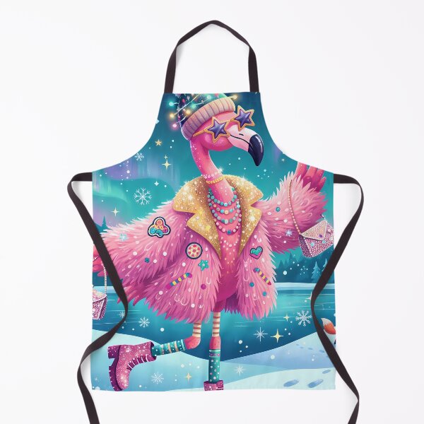 Item preview, Pink Flamingo Moon Mushrooms Snow Winter Vibes designed and sold by ART ATTACK ZONE.